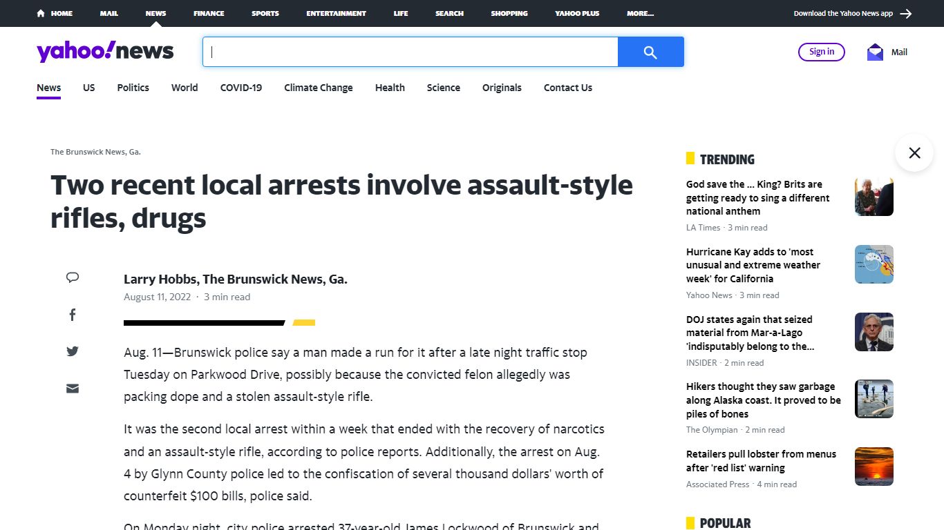 Two recent local arrests involve assault-style rifles, drugs